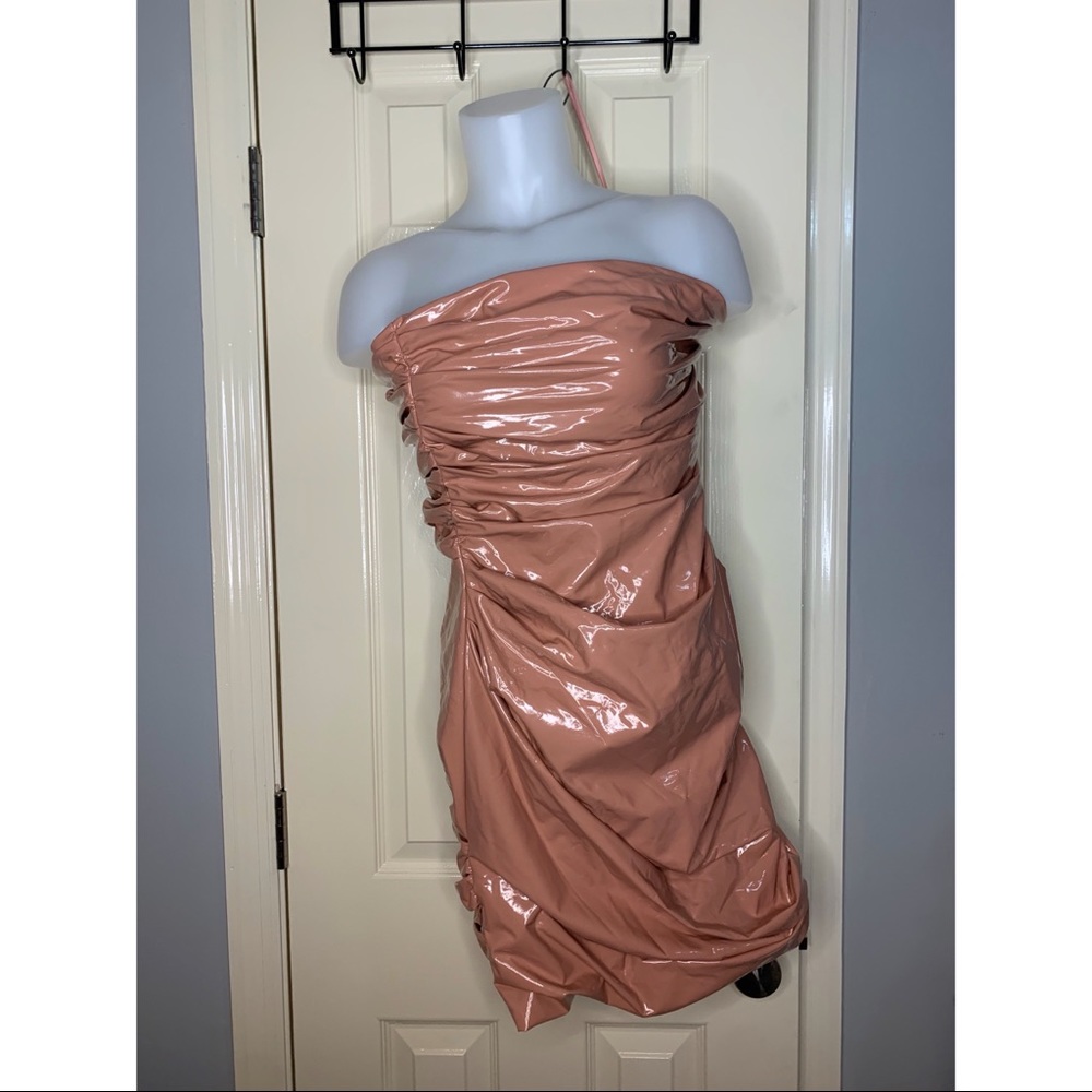 Fashion Nova pink latex dress